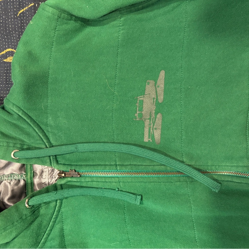 Vintage Spacecraft Green Zip-Up sweatshirt